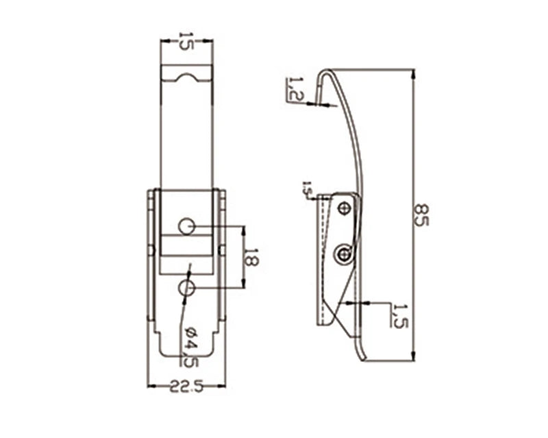 KAK Cabinet Boxes Spring Loaded Latch Catch Toggle Hasp Mild Steel Hasp For Sliding Door Simple Window Hardware Tool Box Lock