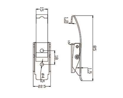 KAK Cabinet Boxes Spring Loaded Latch Catch Toggle Hasp Mild Steel Hasp For Sliding Door Simple Window Hardware Tool Box Lock