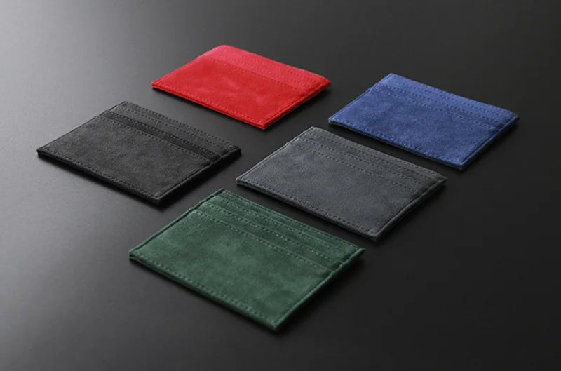 YMW ALCANTARA Card Holder Women & Man Turn fur Luxury Artificial Leather Slim Card Mini Wallet Small Thin Card Package