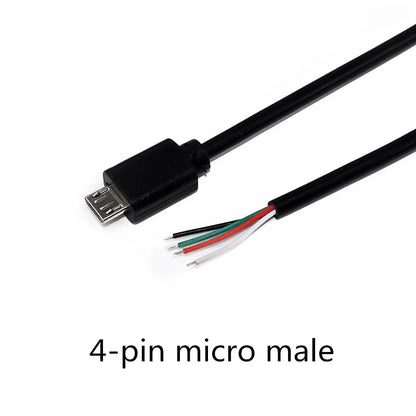 1/2/5Pcs 2Pin 4Pin Micro USB Charger Connector USB 2.0 Type A Male Female Power Supply Extension Cable Wire DIY Data Line