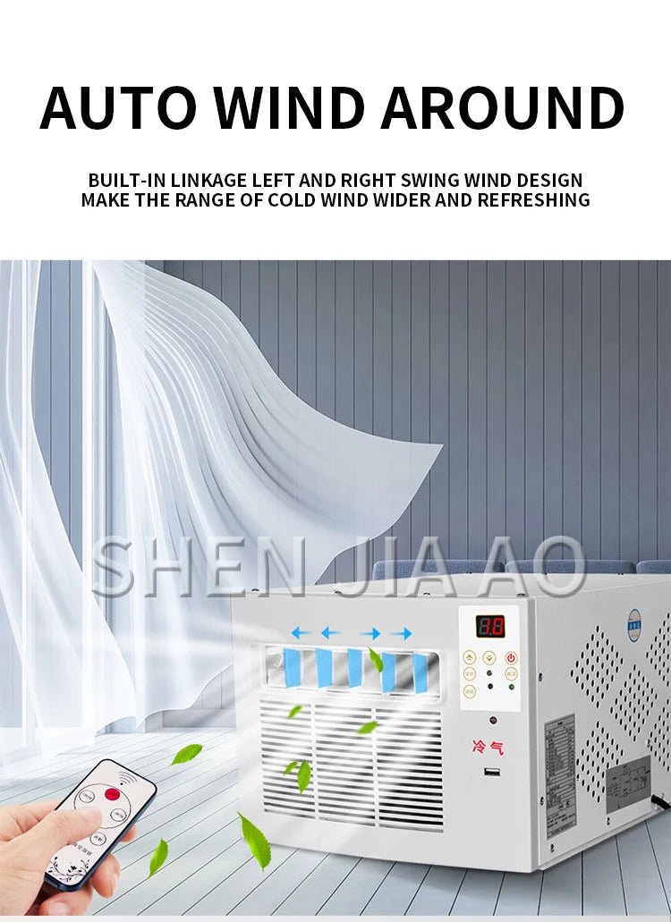 220V Mobile Small Air Conditioner 7m²Space Drainage-free Remote Control Power Saving Mini Cooling Heating Air Refrigerator 400W