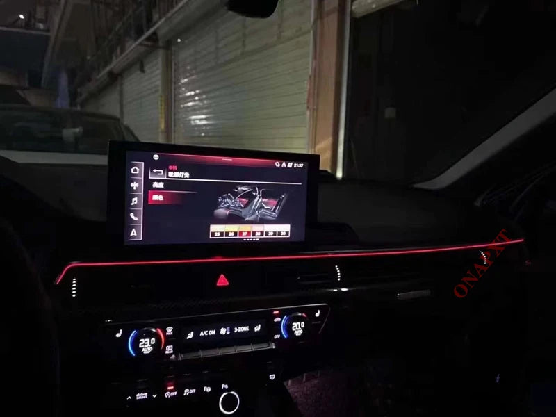 LED For Audi A4 S4 A5 S5 B9 2016-2023 Center Console Dashboard Ambient Light Strip Decorative Cover Lift Tweeter Speaker Lamp