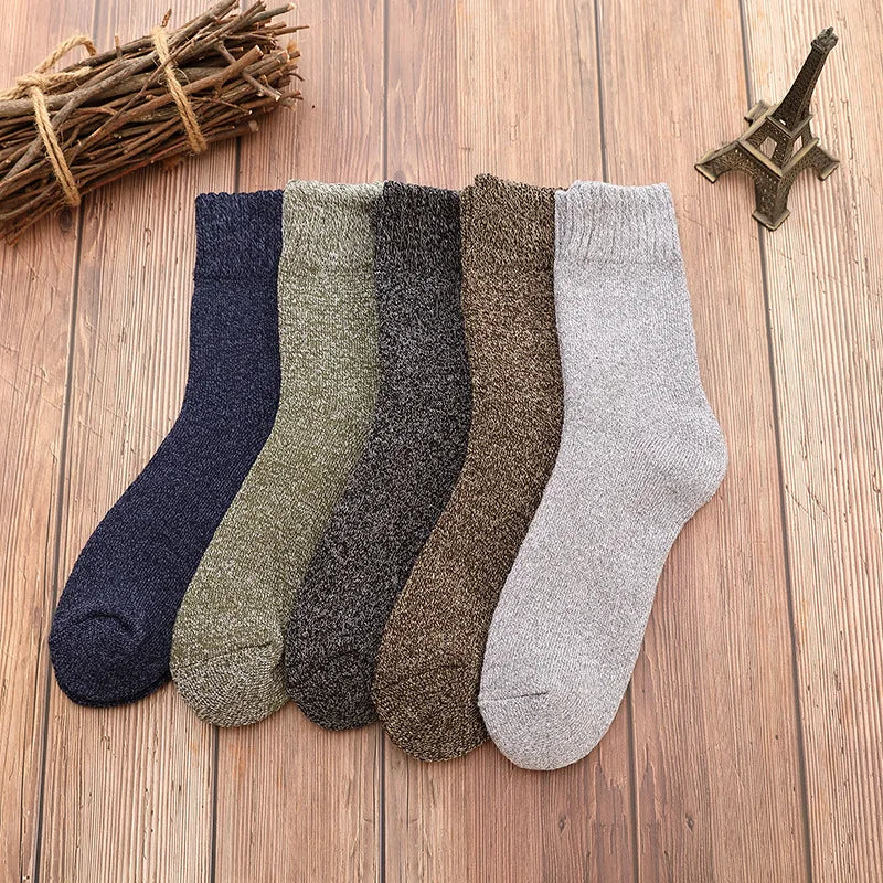 5 Pairs Thicken Socks Men High Quality Towel Keep Warm Winter Socks Cotton Christmas Gift Socks For Man Thermal Size 38-45