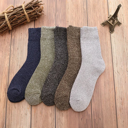 5 Pairs Thicken Socks Men High Quality Towel Keep Warm Winter Socks Cotton Christmas Gift Socks For Man Thermal Size 38-45