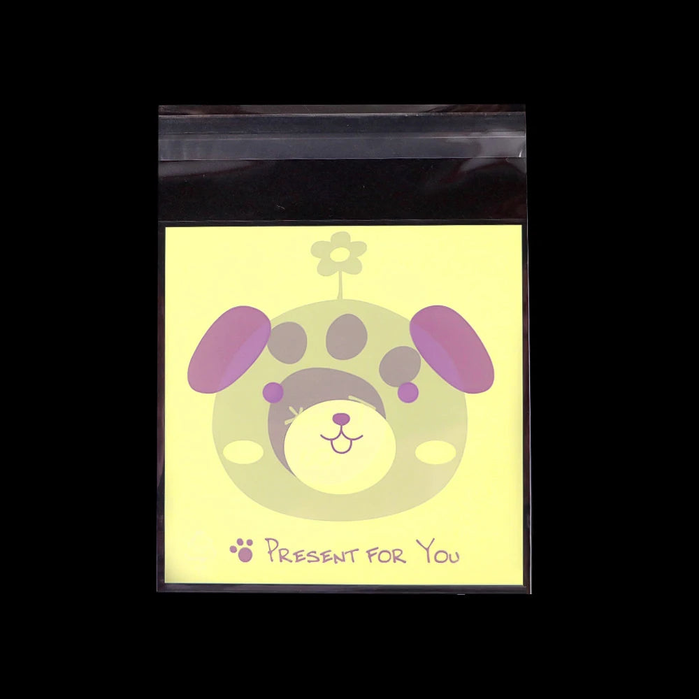 50/100 pcs 10x13cm Opp Self-Stick Transparent Packing Bear Owl Cookie Candy Wedding Birthday Christmas Party Gift Bag Wholesale