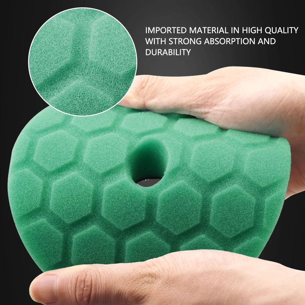 SPTA 3"/5"/6" Car Spong Buffing Polishing Pad Honeycomb Pattern Hook&Loop Backer For DA/RO/GA Car Buffer Polisher