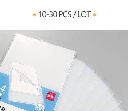 10 to 30 PCS A4 File Folder Desk Organizer Stationery Clear Folder for Documents Office school supplies