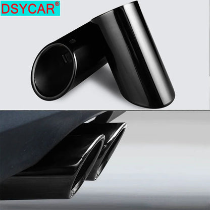 DSYCAR 1Pair Chrome Plating Stainless Steel Car Exhaust Muffler Tip Pipes Covers, Universal Car Accessories