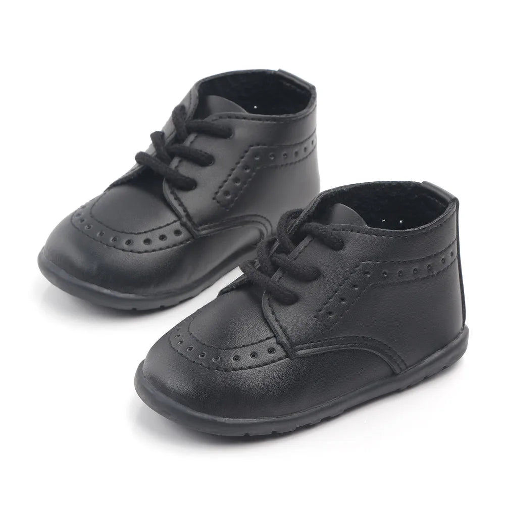 Baby Retro Leather Shoes Boy Girl Shoes Toddler Rubber Sole Anti-slip First Walkers Newborn Infant Moccasins Baby Crib Shoes