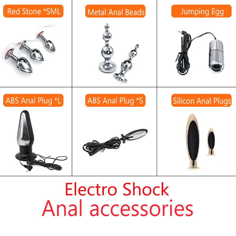 Electro Shock Anal Vaginal Plug Jump Egg Dildo Butt Plug Stimulator E-Stim Prostate Massager Electricity Accessory BDSM Sex Toy