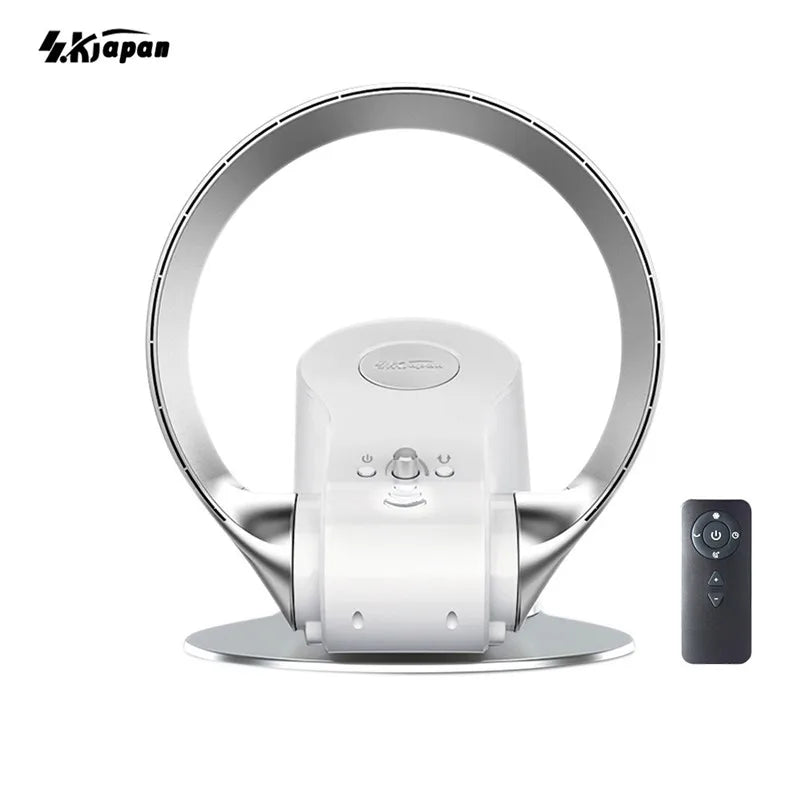 Electric Mute Fan with Remote Controlled Bladeless Powerful Soft Wind Wall Fan for Home Desktop Tower Fan 180 Deg Swinging