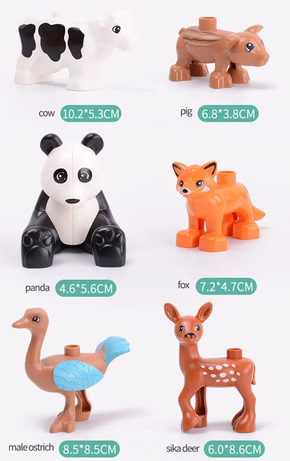 Building Block Toy Animal Series: Black Cat Dog Lion Tiger Elephant Children's Party Zoo Parent-child Interactive Holiday Gift