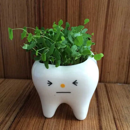 Dental Tooth Shape Flower Vase Home Decoration Pot Creative Garden Planter Pot Ceramic Pen Holder Cute   Dentistry Dentist Gifts