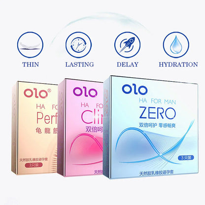 3Pcs Condoms Natural Latex Rubber Large Grain Condom Intimate Sex Toy Products