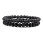 Hot Sale 2pcs/Set Couples Beaded Bracelets Tiger Eye Black Lava Natural Stone Beaded Bracelets Malachite Energy Elastic Jewelry