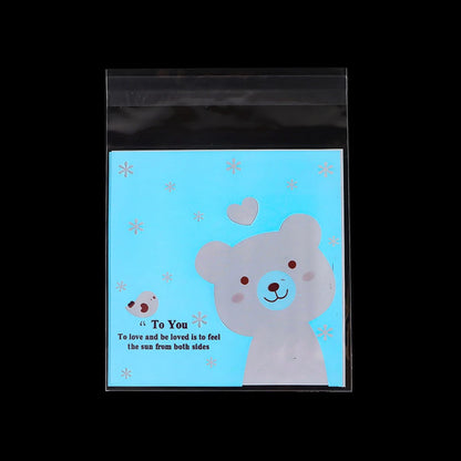 50/100 pcs 10x13cm Opp Self-Stick Transparent Packing Bear Owl Cookie Candy Wedding Birthday Christmas Party Gift Bag Wholesale