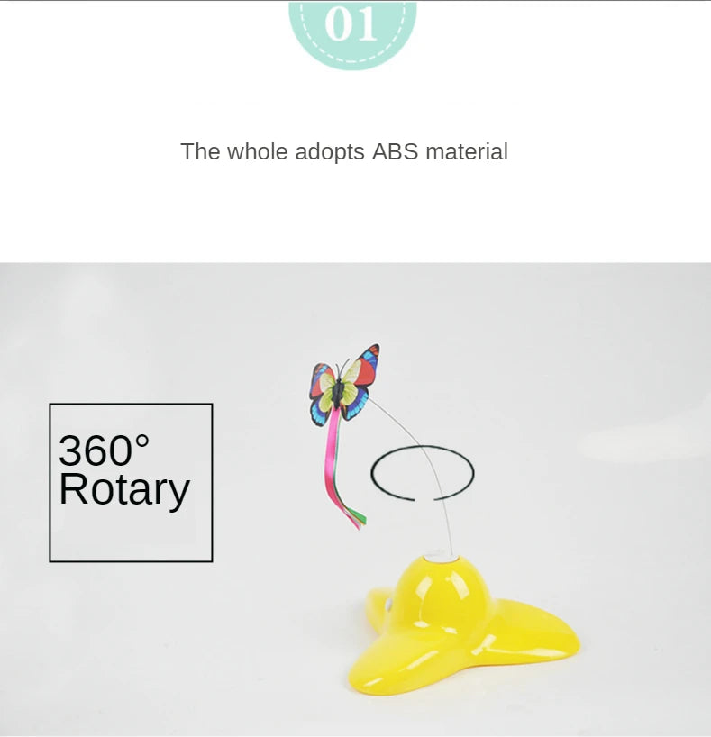 Electric Automatic Rotating Cat Toy Colorful Fluttering Butterfly Shape Funny Kitten Puppy Interactive Playing Toys Accessories