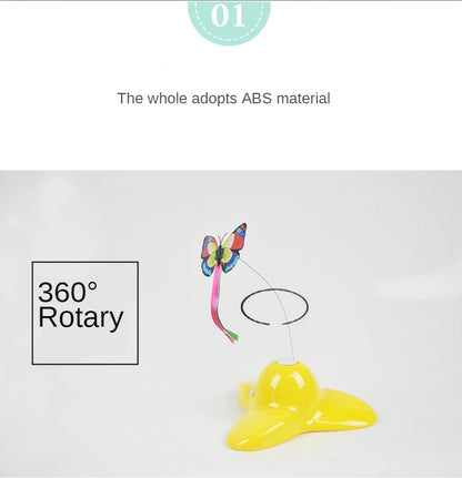 Electric Automatic Rotating Cat Toy Colorful Fluttering Butterfly Shape Funny Kitten Puppy Interactive Playing Toys Accessories