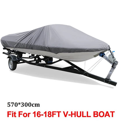 210D Fabric Trailerable Boat Cover 14-22ft Waterproof Anti-UV Protector Fishing Speedboat V-shape Canvas For Boat Cover Tent