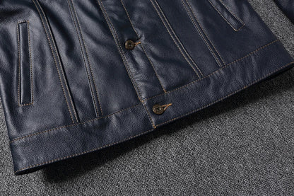 CC Shop Top.Y2K new classic casual slim fit genuine leather coat.quality fashion cowhide jacket.Young popular 557 style Denim
