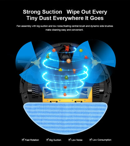 LIECTROUX/LILIN C30B Robot Vacuum Cleaner 6000Pa Suction, Map navigation with Memory,Wifi APP,Electric Water Tank,Wet Mop