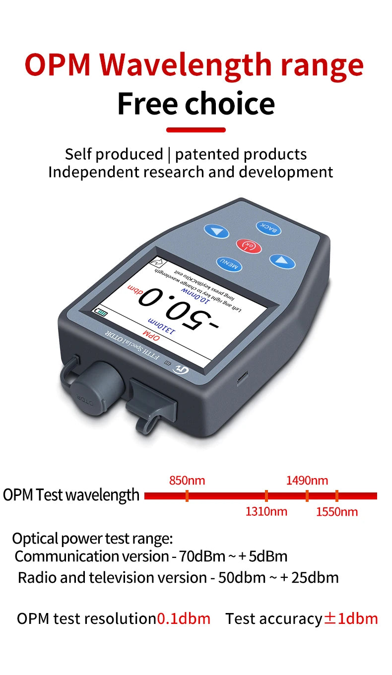 YOUYSI  4 in 1 FTTH OTDR Mini Optical Power Meter Stable light source VFL Multifunction can Test Active Fiber OTDR YYS-306N