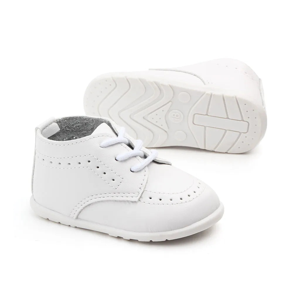 Baby Retro Leather Shoes Boy Girl Shoes Toddler Rubber Sole Anti-slip First Walkers Newborn Infant Moccasins Baby Crib Shoes