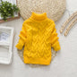 Winter Boys Sweater Kid Thick Knitted Bottoming Turtleneck Shirts Solid High Collar Cardigan High Quality Children Sweater