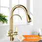 Rozin Purification Kitchen Faucets Black Pull Out Kitchen Water Filter Tap 3 Way Mixer torneira para cozinha de parede Crane