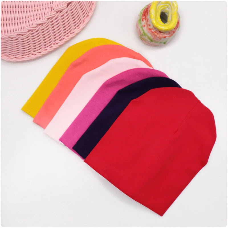 6M-3Y Baby Knitted Hat Scarf Set Solid Color Cotton Hip Hop Beanie Warm Toddler Cap for Boys Girls Spring Autumn Winter