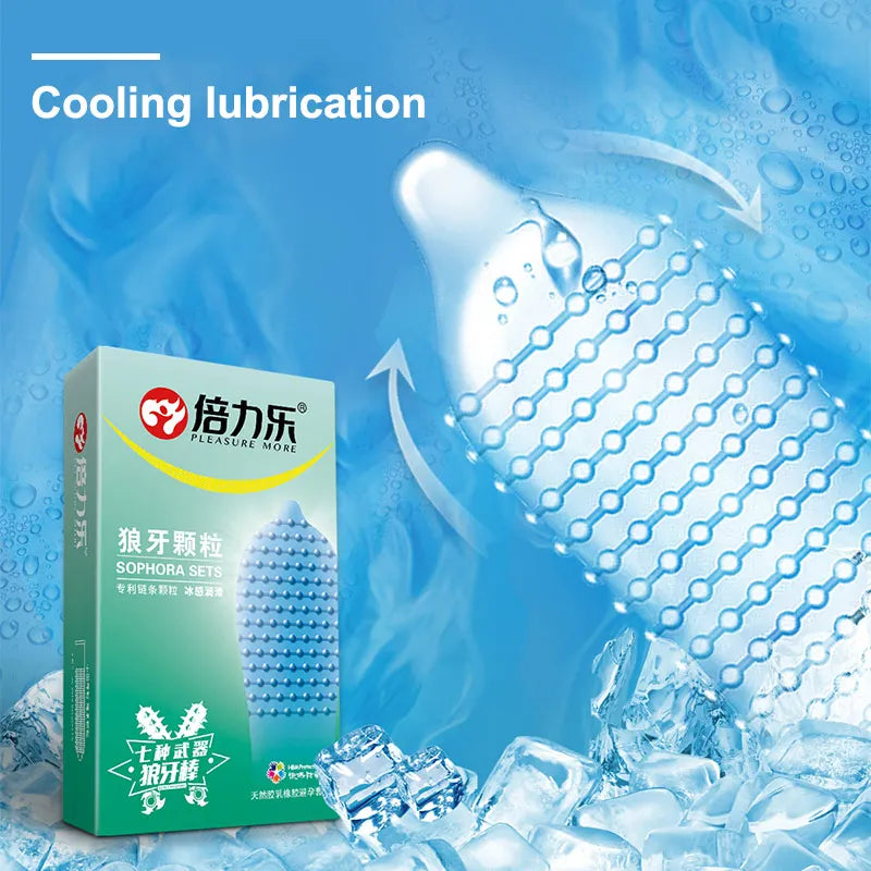 Rubber Condom With Tendrils Sex Toys Ice Fire Feeling Penis Sleeve For Adults 18 Stimulation Safety Condoms Erotic Products