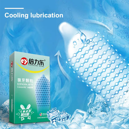 Rubber Condom With Tendrils Sex Toys Ice Fire Feeling Penis Sleeve For Adults 18 Stimulation Safety Condoms Erotic Products
