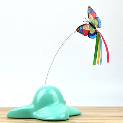 Electric Automatic Rotating Cat Toy Colorful Fluttering Butterfly Shape Funny Kitten Puppy Interactive Playing Toys Accessories
