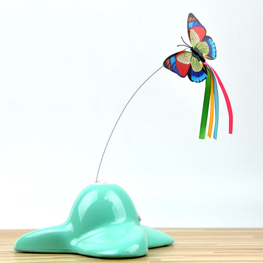 Electric Automatic Rotating Cat Toy Colorful Fluttering Butterfly Shape Funny Kitten Puppy Interactive Playing Toys Accessories