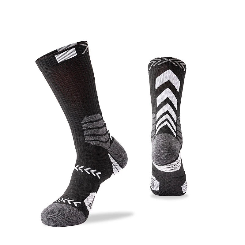Elite Sport Cycling Basketball Socks Compression Running Man Black Trend Breathable Long Hiking Damping Athletic Professional