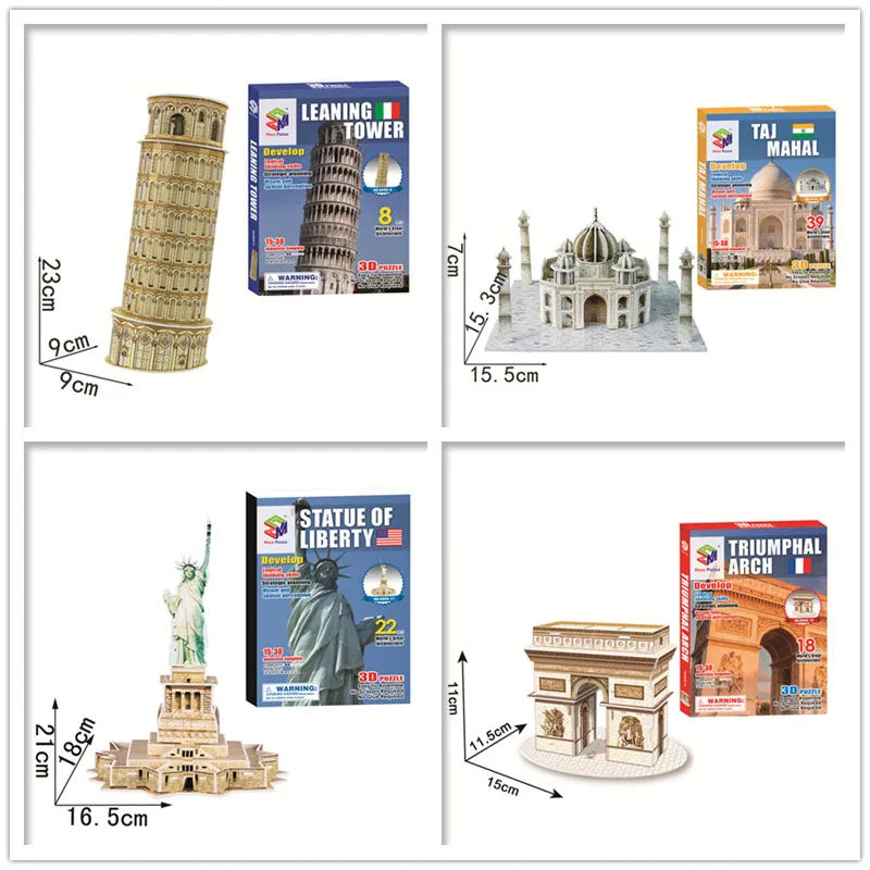 40 Style World Famous Architecture Building 3D Puzzle Model Construction 3D Jigsaw Puzzle Toys For Kids Christmas Gift