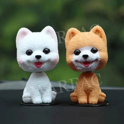 Car Shaking Head Dog Ornaments Bobblehead Dog Nodding Puppy Toys Shaking Head Dolls Accessories For All Universal Car