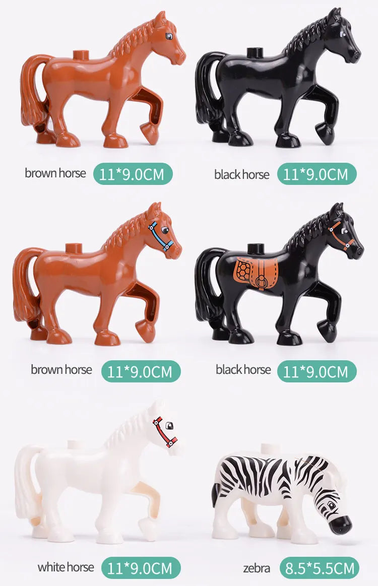 Building Block Toy Animal Series: Black Cat Dog Lion Tiger Elephant Children's Party Zoo Parent-child Interactive Holiday Gift