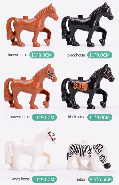Building Block Toy Animal Series: Black Cat Dog Lion Tiger Elephant Children's Party Zoo Parent-child Interactive Holiday Gift