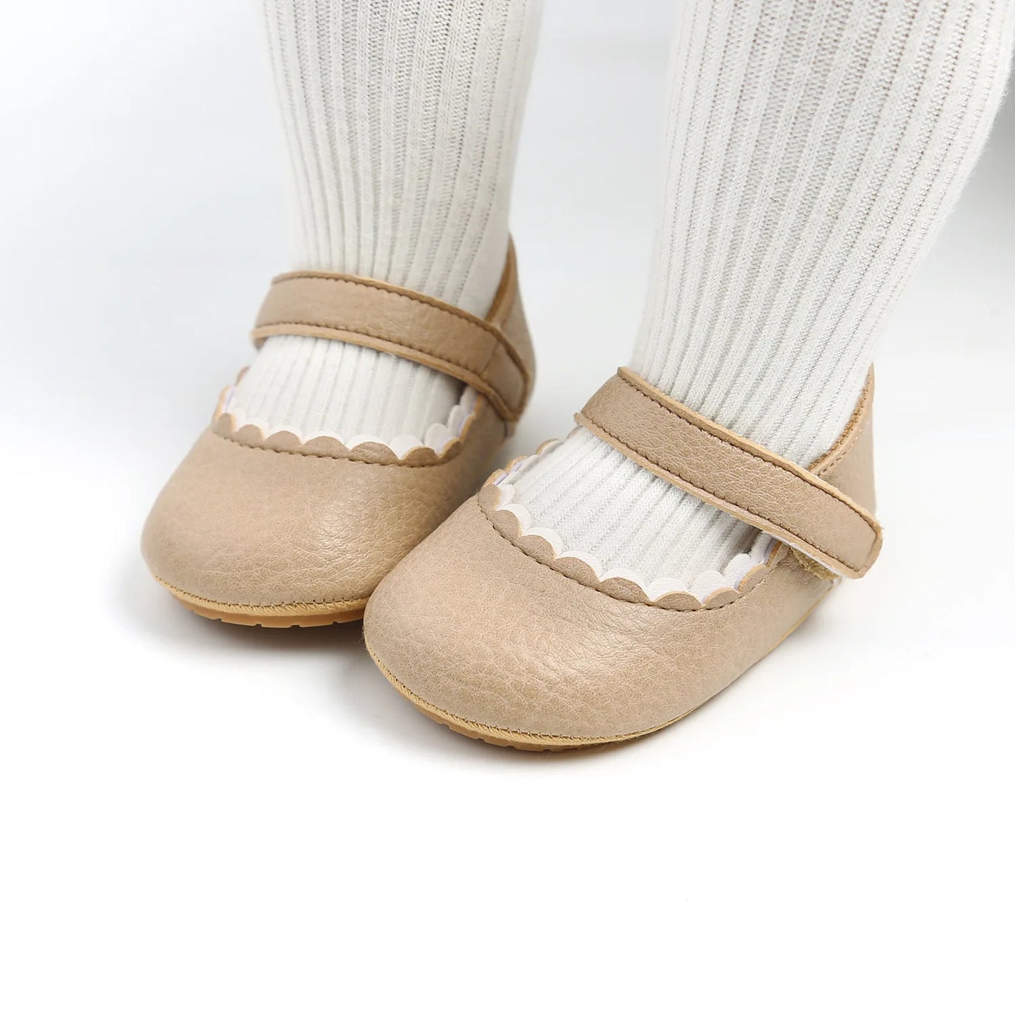 Meckior Baby Girl Shoes Leather Rubber Sole Anti-slip Toddler First Walkers Infant Crib Shoes Newborn Girl New Baby Shoes