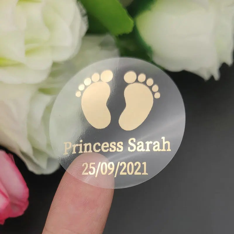 5CM Custom Name Wedding Sticker Personalized Design Your Label Candy Gift Box Birthday Party Seal Sticker Self-adhesive 50PCS