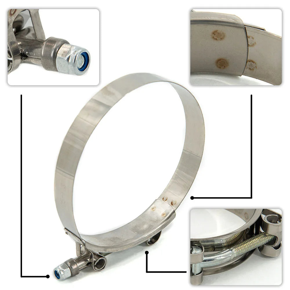 1 Pc 2.0" 2.25" 2.5" 2.75" 3.0" 3.25" 3.5" 4.0" T-Bolt Exhaust Clamp Intake Turbo Exhaust Intercooler Silicone Coupler