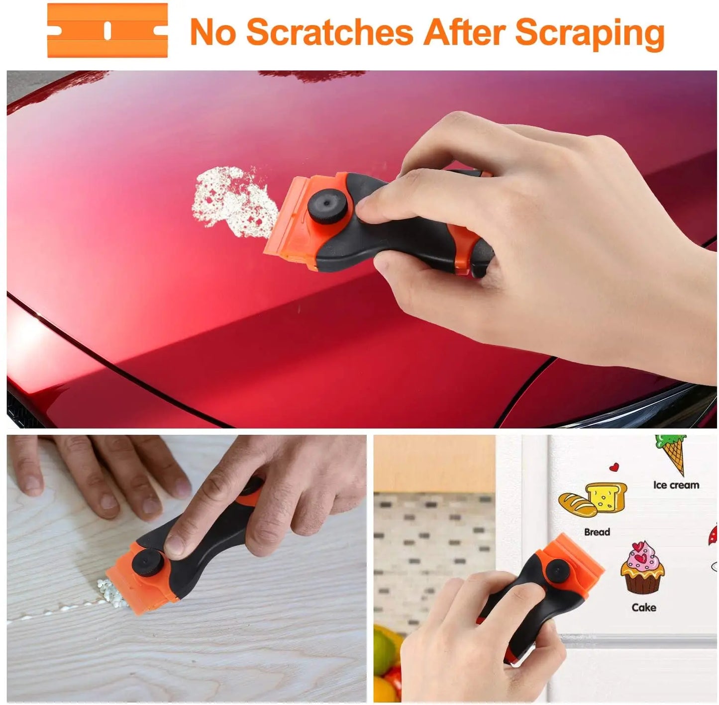 Razor Scraper Car Window Film Glue Cleaner Blade Tint Ceramic Glass Wrap Sticker Remover Kitchen Home Squeegee Tool