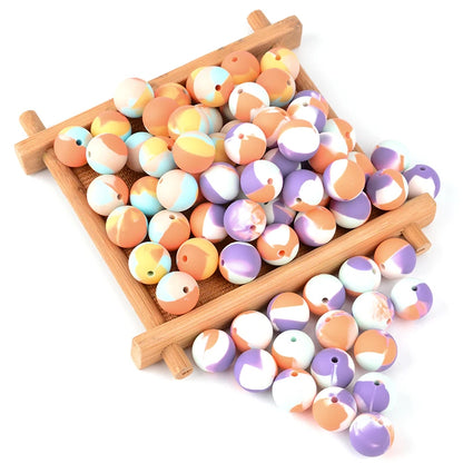 LOFCA 40pcs 12mm Silicone Beads Teething Chew Beads Food Grade Teether Necklace BPA Free Diy Jewelry Baby Teether Toy Pacifier