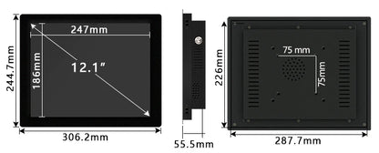 10 12 15 Inch industrial all in one pc computer with resistive touch screen panel pc built-in wifi rs232 com win10 pro 1024*768