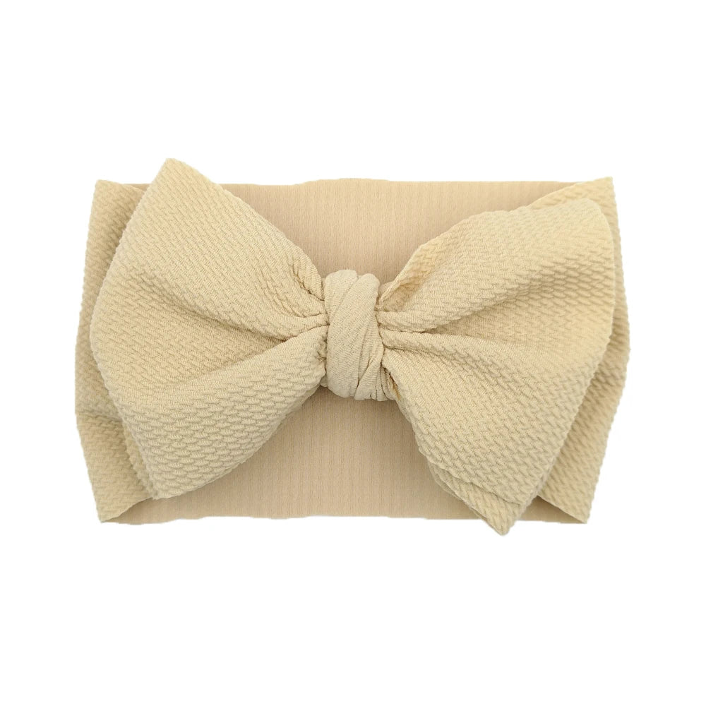 Solid Baby Headband Adjustable Big Bowknot Hair Band Oversize Turban Newborn Headwear For Baby Girls Fashion Hair Accessories