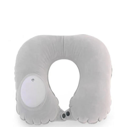 U-Shape Travel Pillow Automatic Air Inflatable Airplane Car Pillows Ring Pillow Folding Press Type Bed Pillows Neck Cushion
