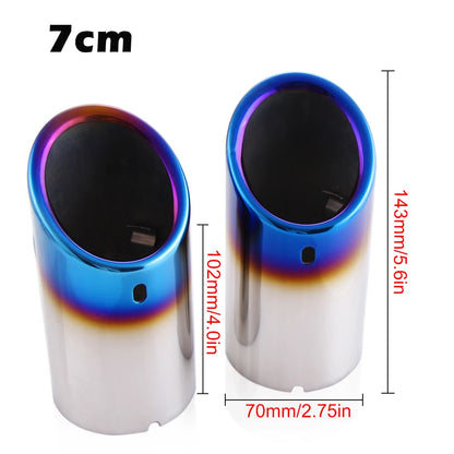 DSYCAR 1Pair Chrome Plating Stainless Steel Car Exhaust Muffler Tip Pipes Covers, Universal Car Accessories