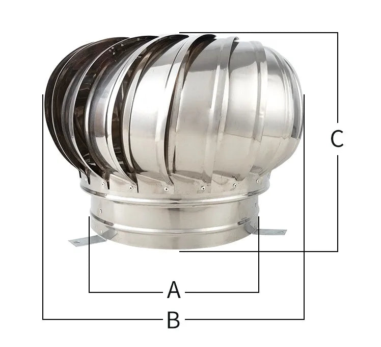 110mm 150mm 200mm Pipefit Roof Ventilating Fan 304 Stainless Steel Roof Ventilator Wind Turbines Air Vent Attic Ventilator
