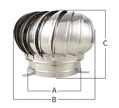 110mm 150mm 200mm Pipefit Roof Ventilating Fan 304 Stainless Steel Roof Ventilator Wind Turbines Air Vent Attic Ventilator